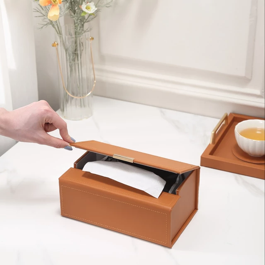 Facial Tissue Holder - Vegan Leather