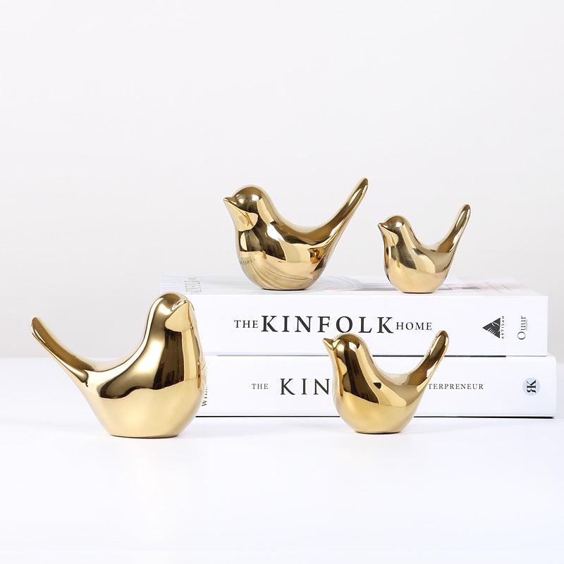 Electroplated Golden Birds - Ceramic