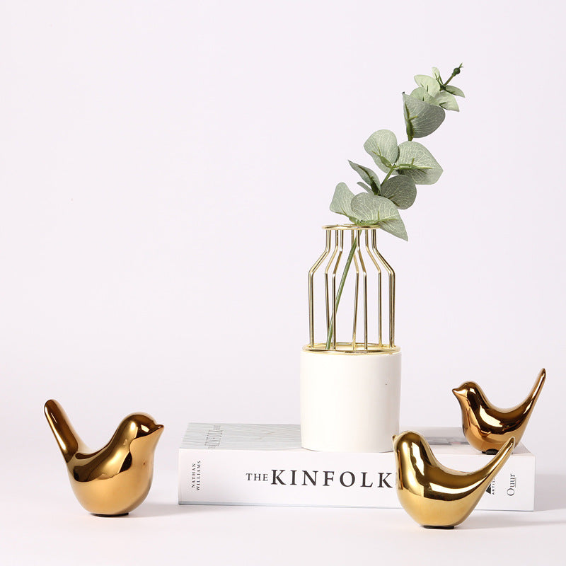 Electroplated Golden Birds - Ceramic