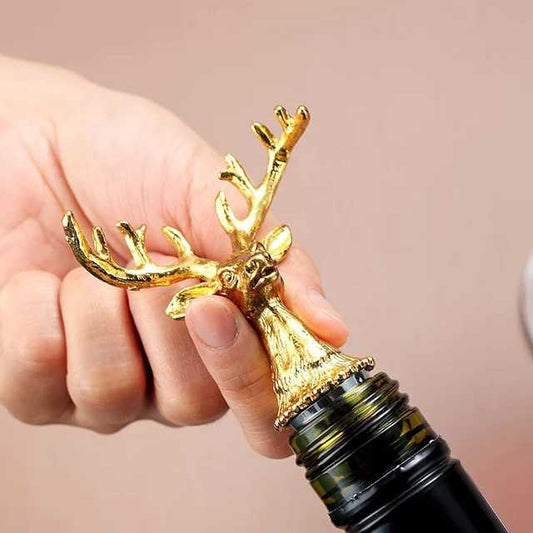 Reindeer Wine Stopper - Gold