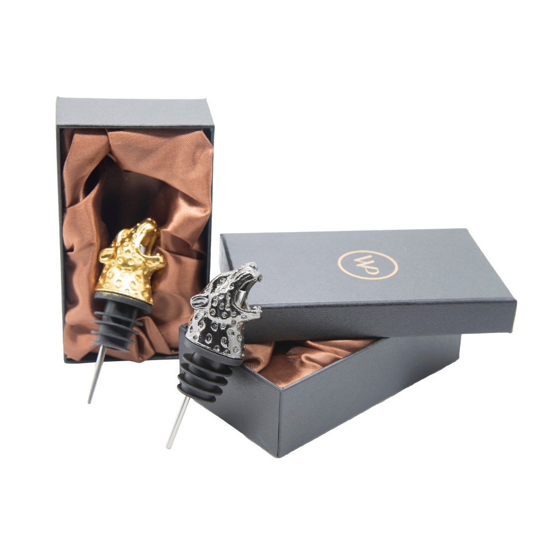 Leopard Wine Pourer cum Aerator - Gold