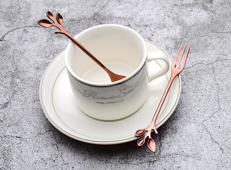 Dessert Spoons & Fruit Forks - Rose Gold & Gold Combo