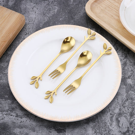 Gold Dessert Spoons & Forks