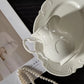 White Porcelain Creamer Jar with Floral Print