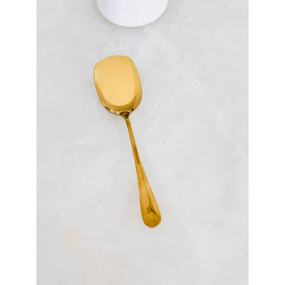 Gold Spatula for Serving Dry Dishes - 22 cm - Stainless Steel