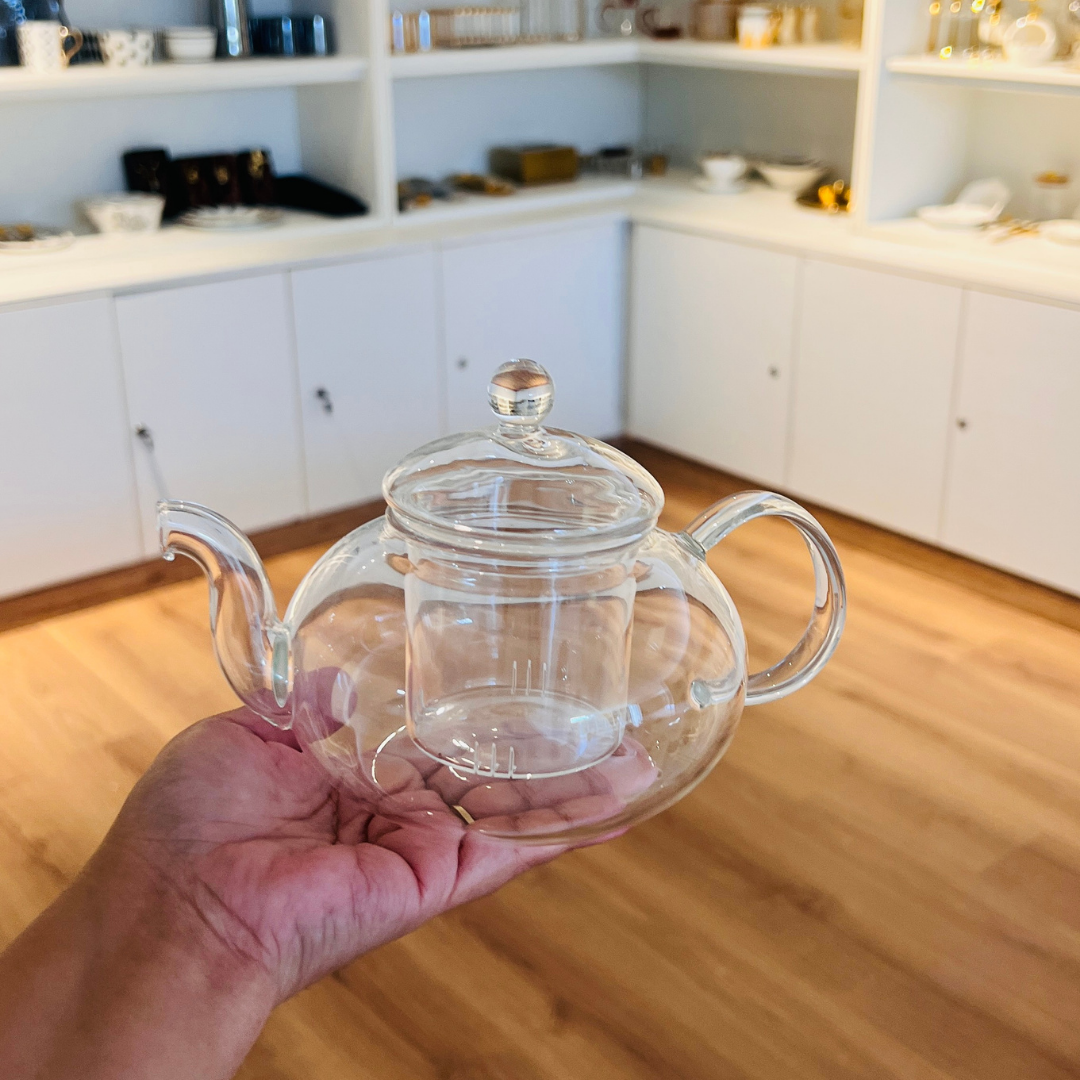 Glass Teapot with Infuser – 600ml Borosilicate Tea Pot