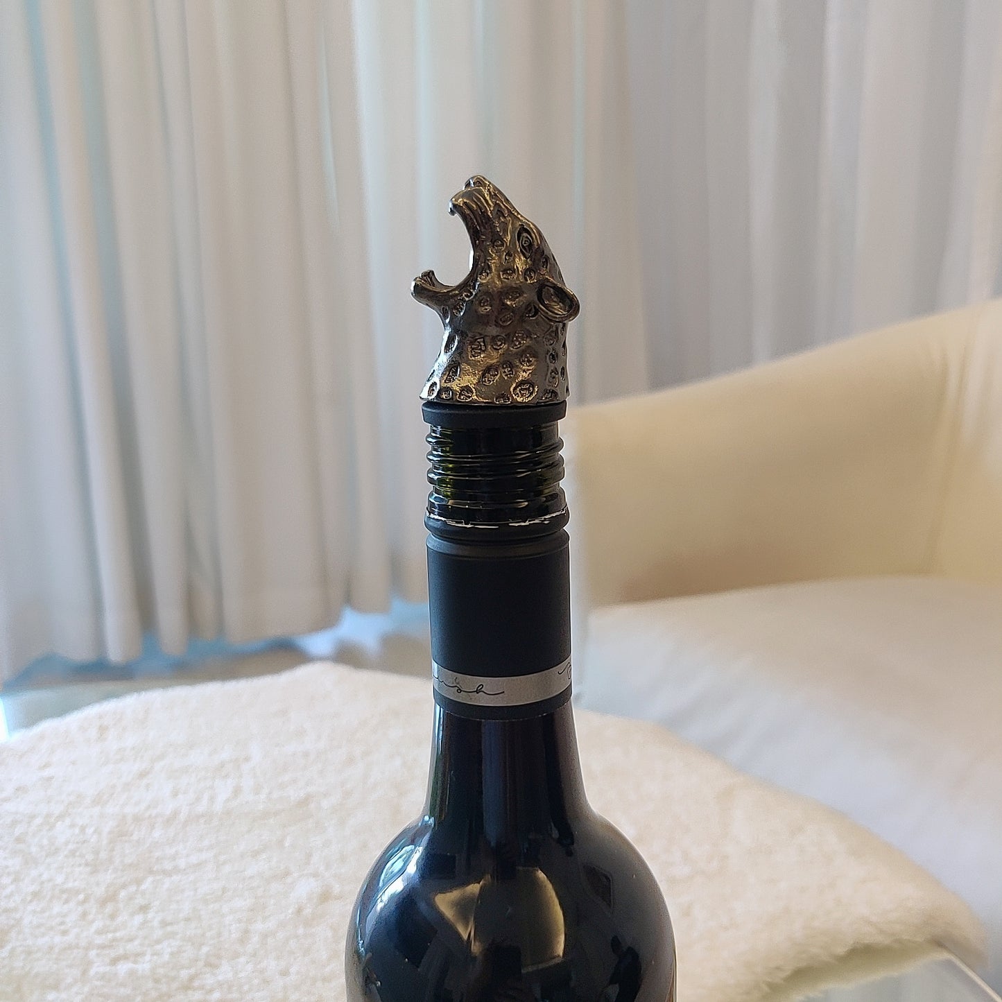 Leopard Wine Pourer cum Aerator - Metallic Grey