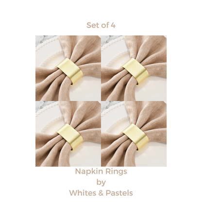 Napkin Rings Set – Gold Metal Band, (Set of 4/6/8) Perfect for Formal & Casual Dining