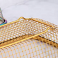 Luxury Stainless Steel Mesh Basket for Serving & Storage – Gold & Silver | Food Safe PVD Finish (12x5 Inch)