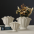 White Ceramic Vases – Shell Design (Set of 3)