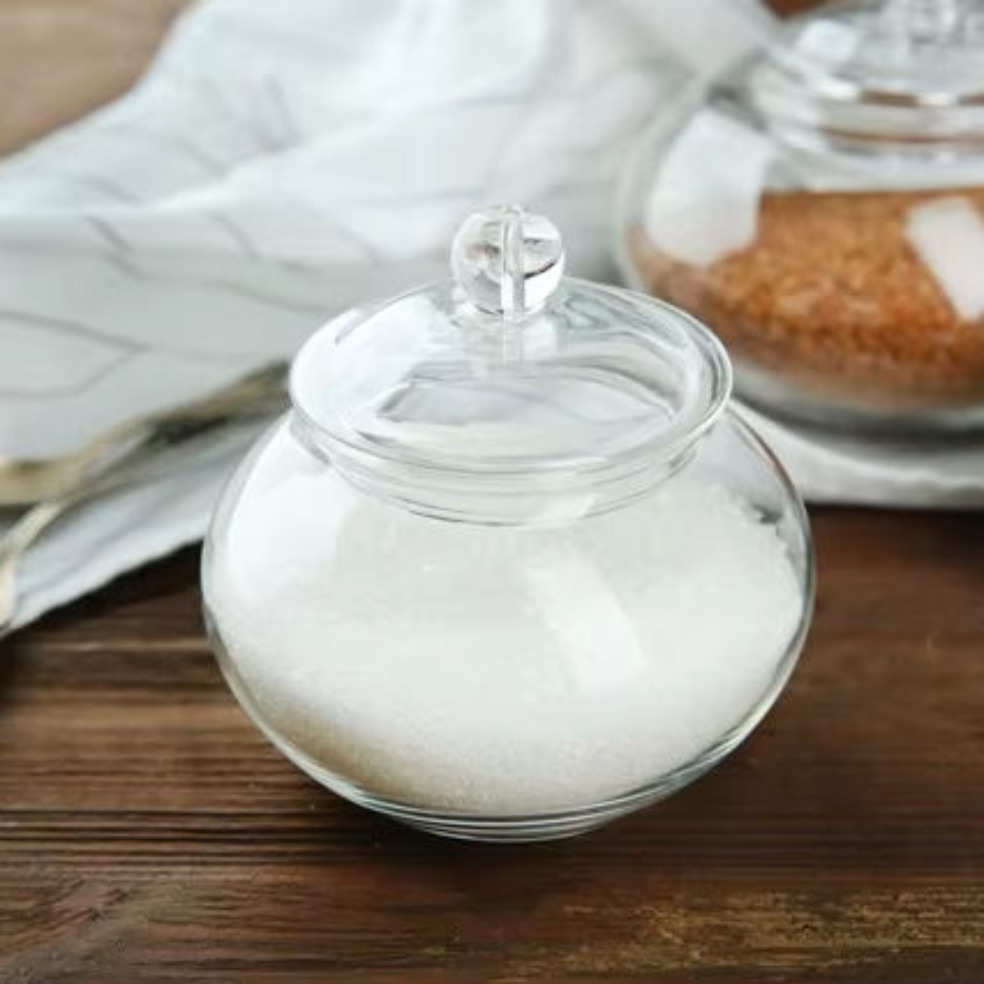 Luxury Glass Ghee Jar & Sugar Pot with Lid & Spoon – 300ml Borosilicate