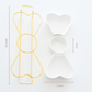 Gold Snack Tray with Heart Bowls – 4 Pcs Gift Set
