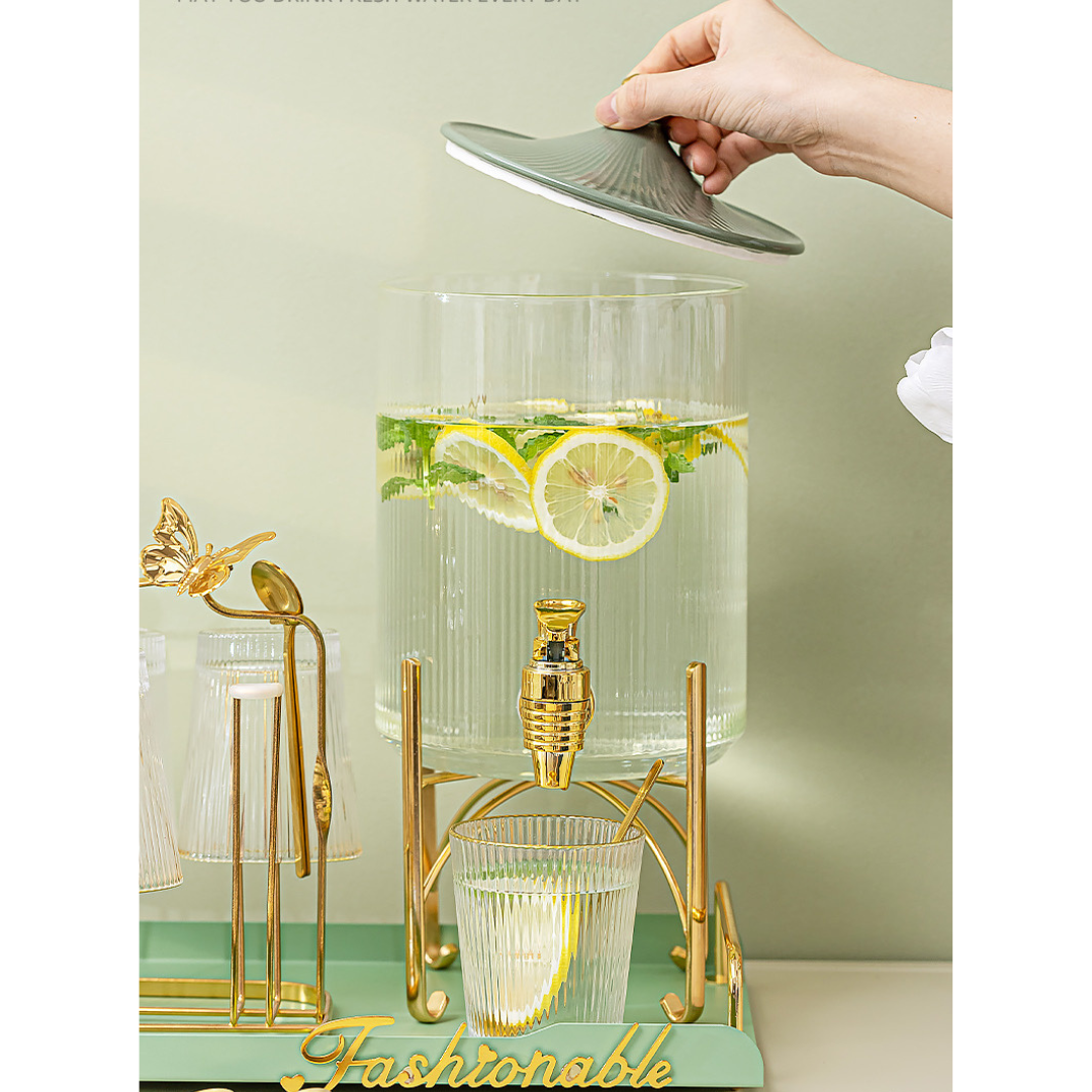 19-Piece Water Dispenser Set with Glasses and Accessories