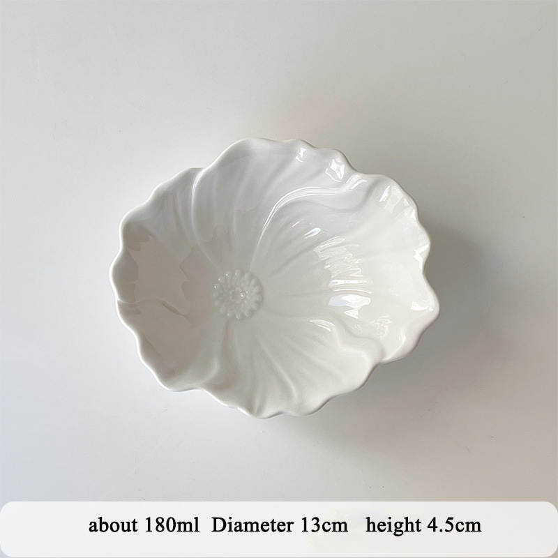 French Embossed Flower Dessert Bowl - Porcelain