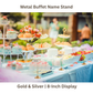 Luxury Metal Buffet Dish Name Stand – Gold & Silver | 8-Inch Table Display Stand for Events, Restaurants & Home Entertaining