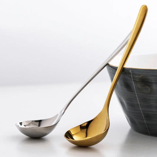 Gold Ladle for Gravy & Dal - 20 cm - Stainless Steel Serving Spoon Kadchi