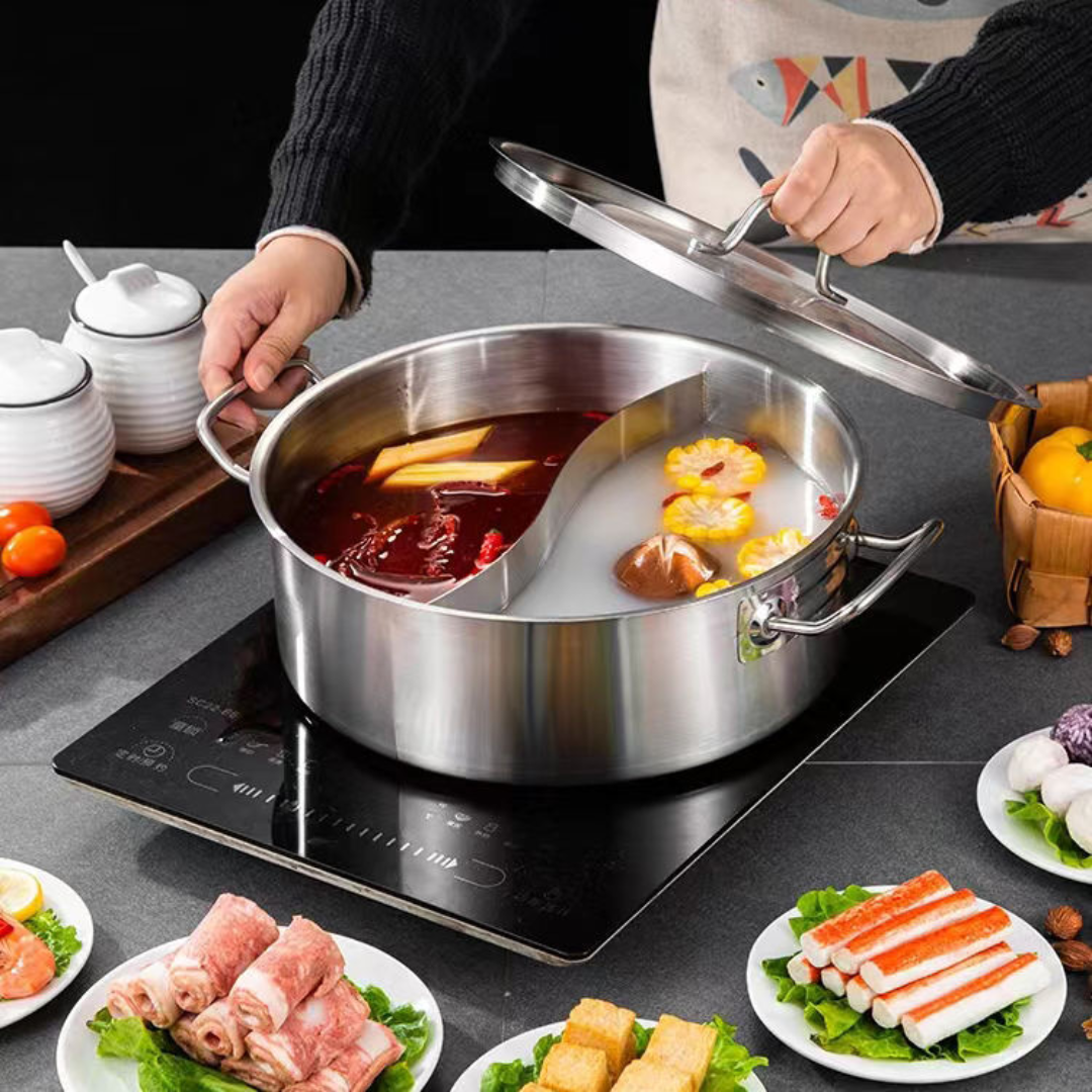 Two-in-One Serving Bowl Kadhai with Lid | Induction Hotpot