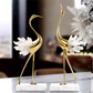 Luxury Gold Metal & Crystal Bird Figurines – Set of 2