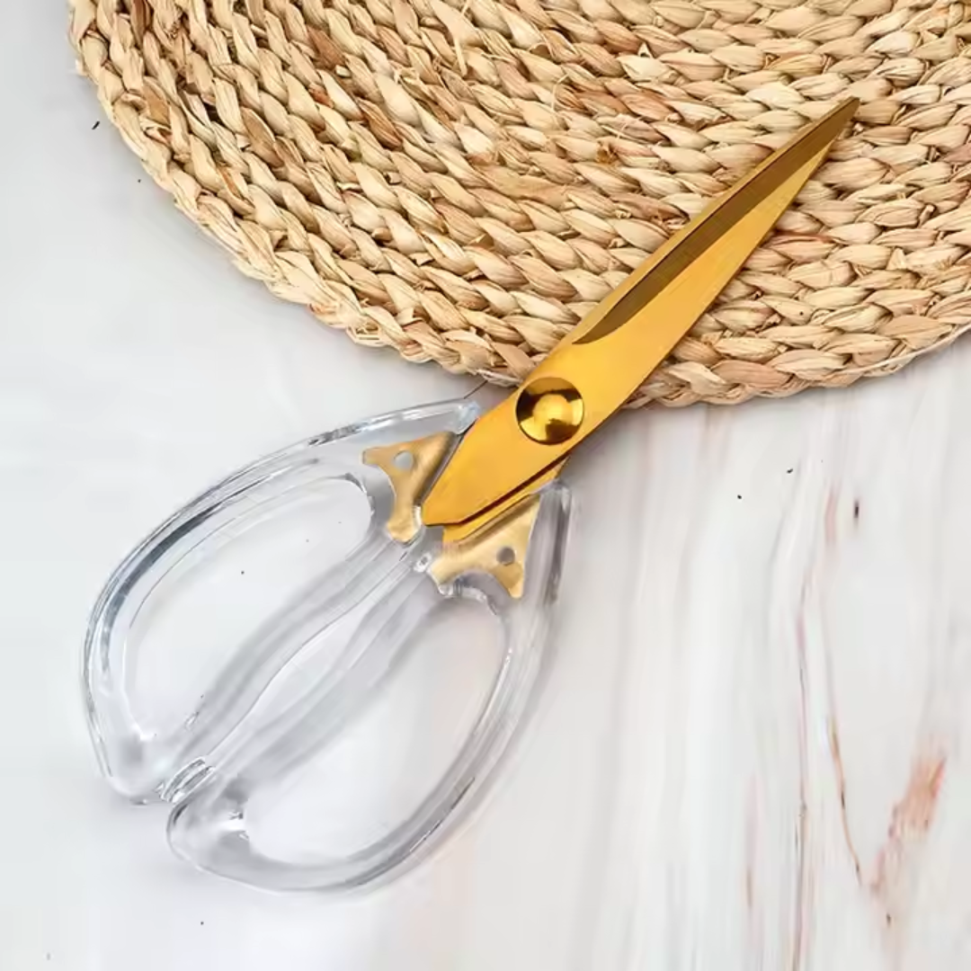 Luxury Scissors with Acrylic Handle | Gold Stainless Steel