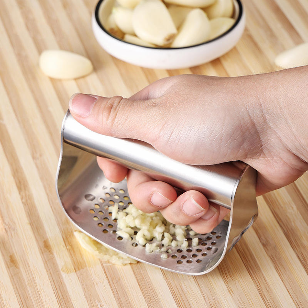 Garlic Press & Masher – Gold & Silver | 304 Stainless Steel