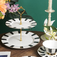 Two-tier Cake Stand & Cup Cake holder - Black & White Sripes