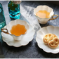 Flower Shaped Porcelain Tea Cup & Saucer with Gold Rim – Set of 1 / 4 / 6