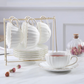 Cup & Saucer with Gold Rim -19 piece Gift Set - Pumpkin Shape