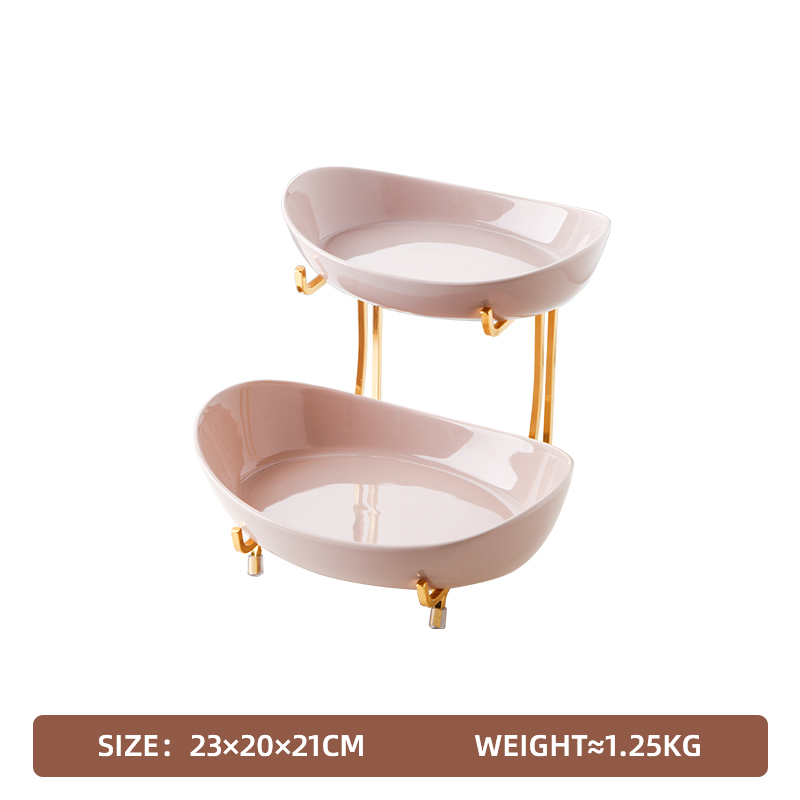 Two Layer Ceramic Serving Tray & Rack