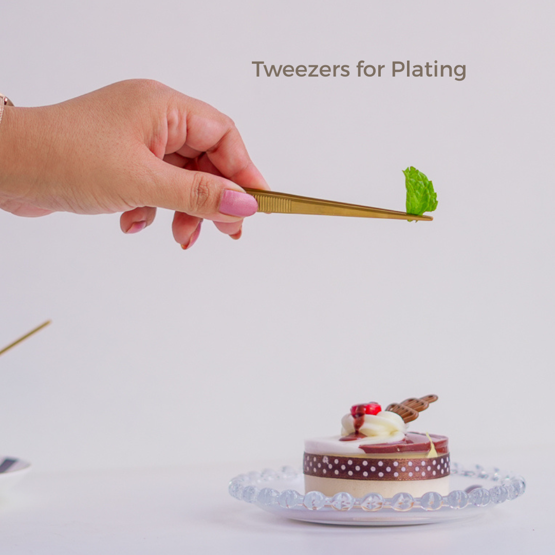 Culinary Precision Tweezers for Plating | Stainless Steel Chef Tweezers (16.5 cm)
