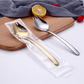 Set of 6 Spork - Spoon plus Fork - Stainless Steel - Gold Silver