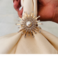 Luxury Sun-Shaped Gold Napkin Rings – Ultra-Luxurious Design with Stonework (Set of 4/6/8)