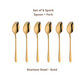 Set of 6 Spork - Spoon plus Fork - Stainless Steel - Gold Silver
