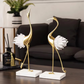 Luxury Gold Metal & Crystal Bird Figurines – Set of 2