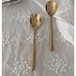 Serving Spoon and Serving Fork Set - Gold Stainless Steel