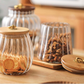 Borosilicate Glass Fluted Snack Jars - Pumpkin shape