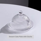 Glass Dessert Plate with Cloche | Ribbed design