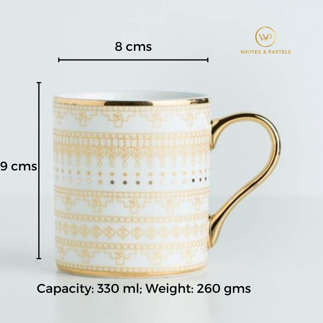 Coffee Mug - Beige & Gold