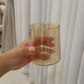 Luxury Gold & Amber Glass Jug Set with 6  Glasses