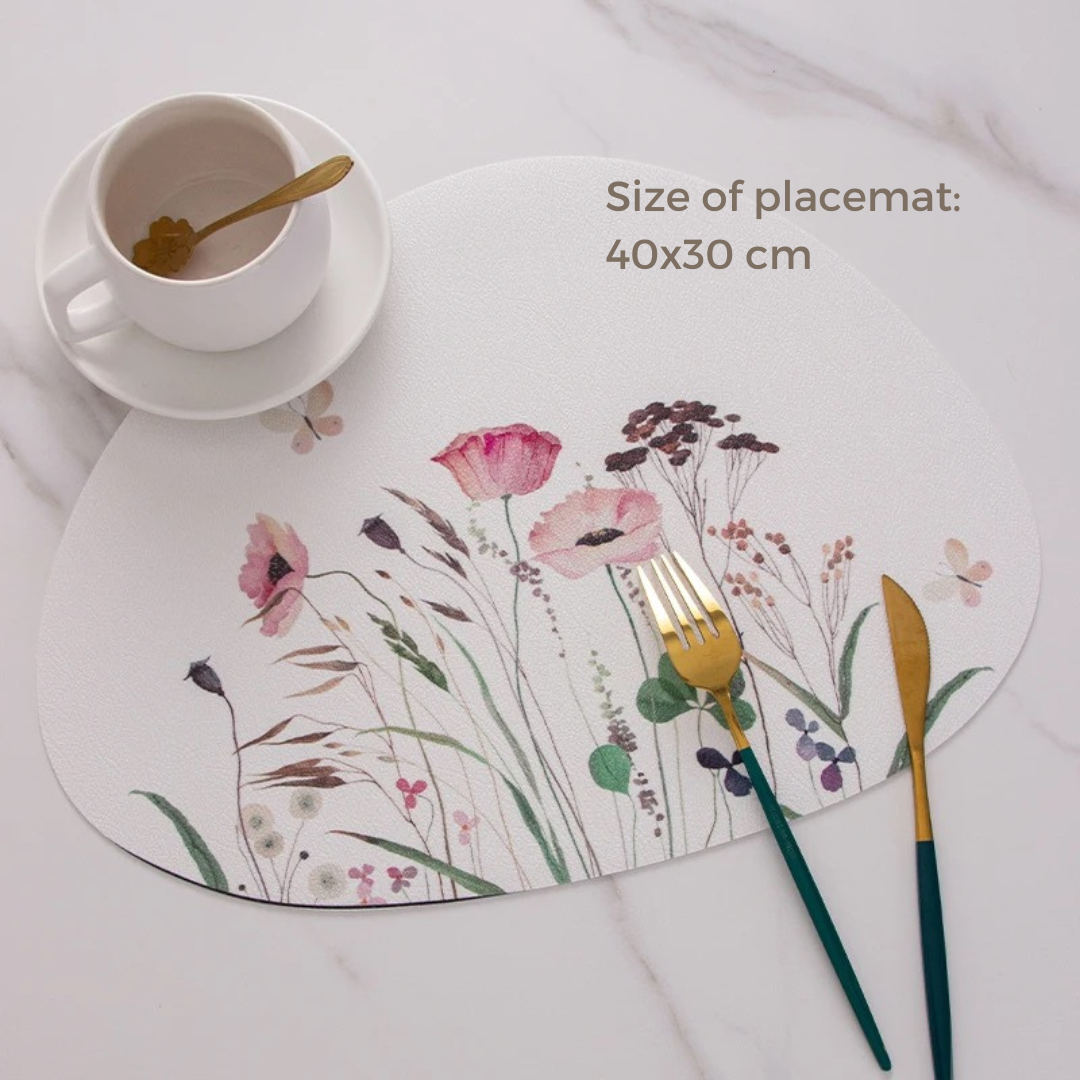 Placemats for dining table - White & Pink - Set of 4 / Set of 6