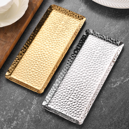 Hammered Snack Platter | Gold | Silver | Stainless Steel