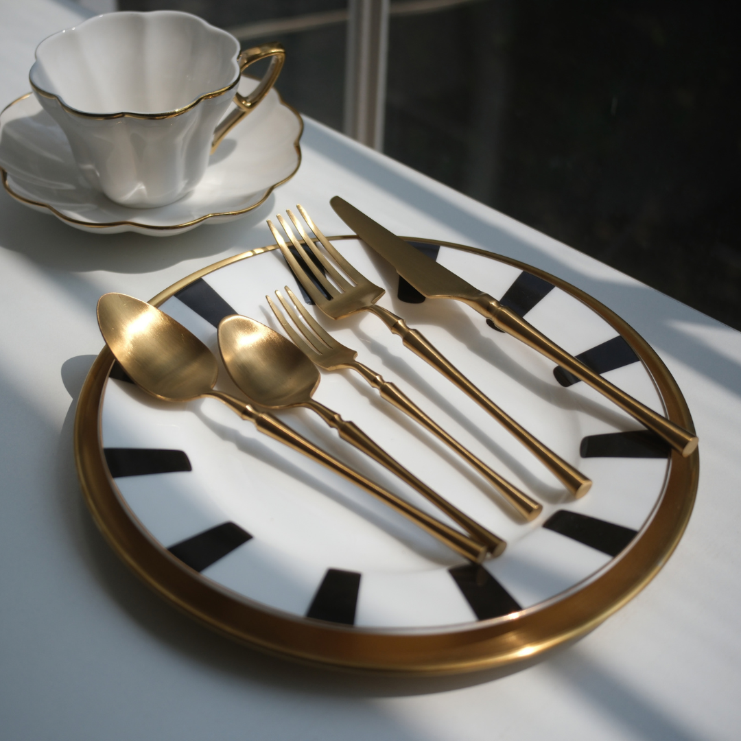 complete 30-piece stainless steel dining cutlery set with spoons forks and knives for stylish everyday dining