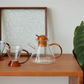 Amber Glass Teapot Set with 2 Cups – Luxury Borosilicate Tea Set (Set of 3)