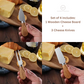 4-Piece Cheese Knife Set with Wooden Cheese Board – Heart, Thin & Fork Knife | Premium Gold & Silver Finish for Charcuterie & Gifting