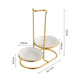 Double Stand for Serving Spoon - Gold & Silver (Ceramic Bowl included)