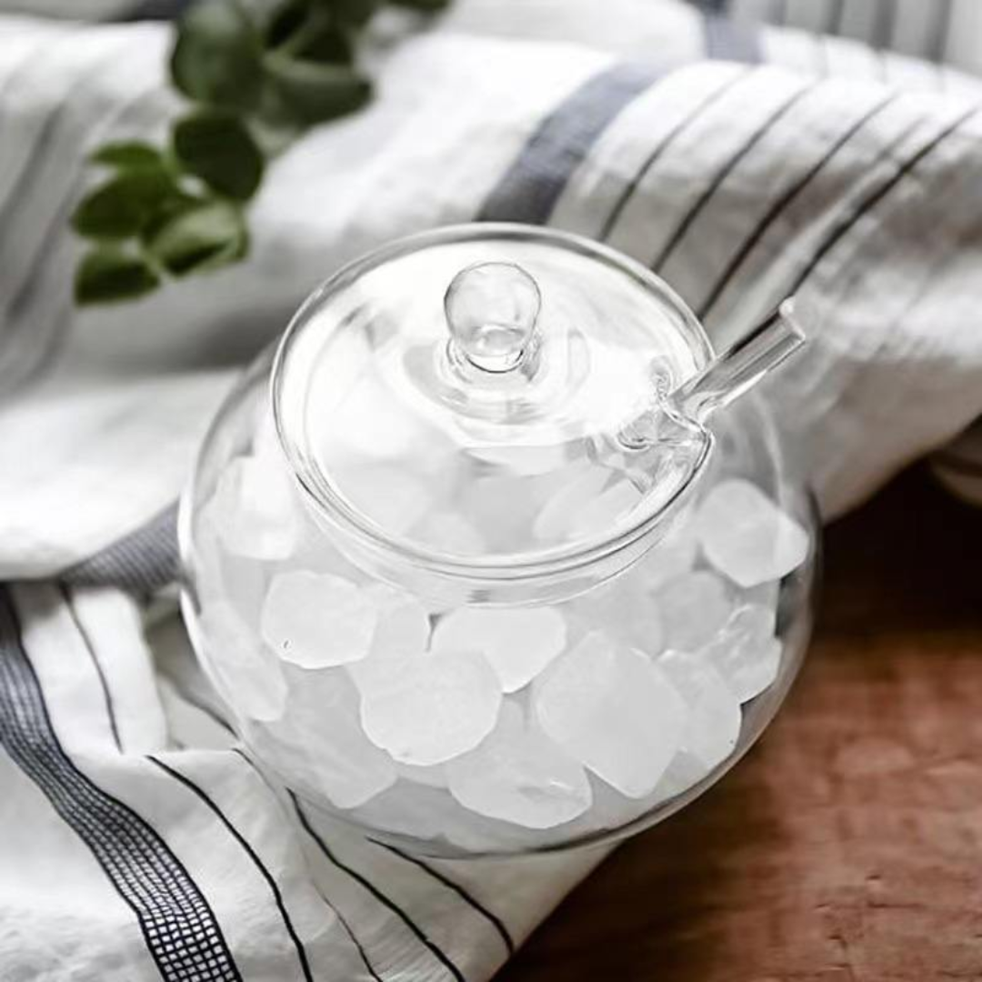 Luxury Glass Ghee Jar & Sugar Pot with Lid & Spoon – 300ml Borosilicate