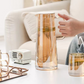 Luxury Gold & Amber Glass Jug Set with 6  Glasses