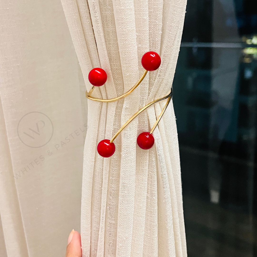 Red Pearl Gold Curtain Tieback - 1 piece (Suitable for light weight curtains)