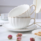 Cup & Saucer with Gold Rim -19 piece Gift Set - Pumpkin Shape