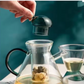 Green Borosilicate Glass Teapot Set – Luxury Heat Resistant Glass Teapot with 2 Cups (Set of 3)