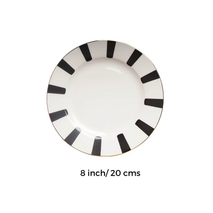 Dinner and Snack Plates - Black & White - 8 inch & 10 inch